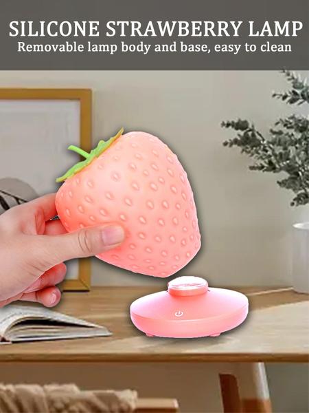 Imagem de Luz noturna WLHONG Strawberry Silicone USB recarregável