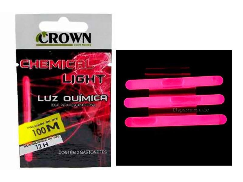 Imagem de Luz Química Crown P/ Pesca 6,0 x 50mm Pink - Cartela C/2 Peças