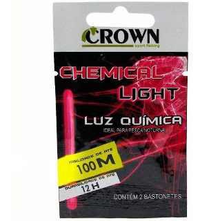 Imagem de Luz Química Crown P/ Pesca 6,0 x 50mm Pink - Cartela C/2 Peças