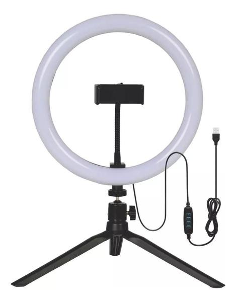 Imagem de Luz Ring Light 8 Polegadas 20Cm + Tripé De Mesa + Suporte