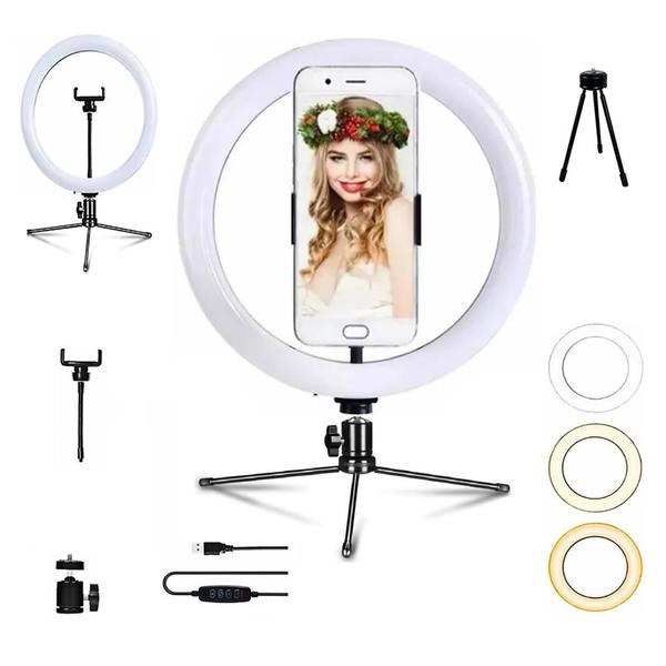 Imagem de Luz Ring Light 8 Polegadas Mini Tripe Celular Tripe Perfeito