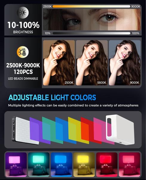 Imagem de Luz Selfie Auriani 120 LED para iPhone com 6 filtros de cor