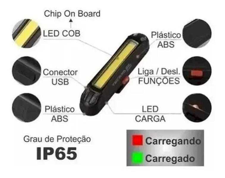 Imagem de Luz Sinalizadora Traseiro De Led Para Bicicleta Bike Usb