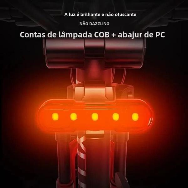 Imagem de Luz Traseira de Bicicleta Recarregável USB - À Prova D'Água e com LED