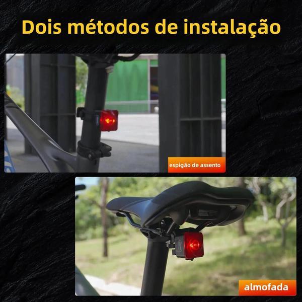 Imagem de Luz Traseira Inteligente para Bicicleta - 80 Lúmens, Sensor de Frenagem por Gravidade