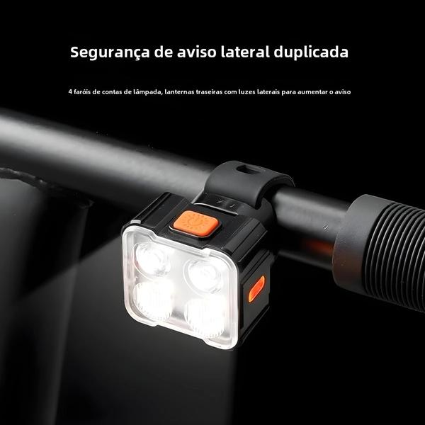 Imagem de Luz Traseira Recarregável para Mountain Bike - Iluminação Forte para Passeios Noturnos