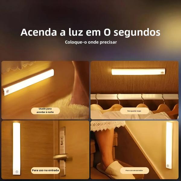 Imagem de Luzes de Barra LED Recarregáveis com Sensor de Movimento - Portátil e Ajustável para Sala