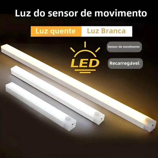 Imagem de Luzes de Barra LED Recarregáveis com Sensor de Movimento - Portátil e Ajustável para Sala