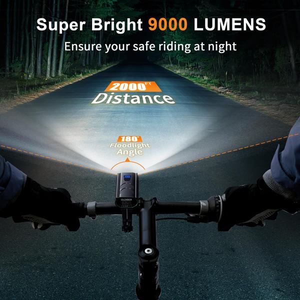 Imagem de Luzes de bicicleta OLDBER 9000 lúmens Farol de bicicleta com luzes traseiras