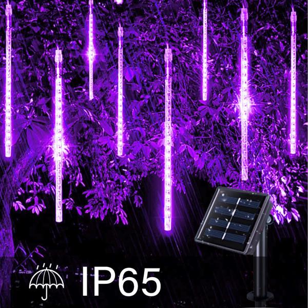 Imagem de Luzes de chuva Solar Meteor Shower JMEXSUSS 8 tubos 144 LEDs