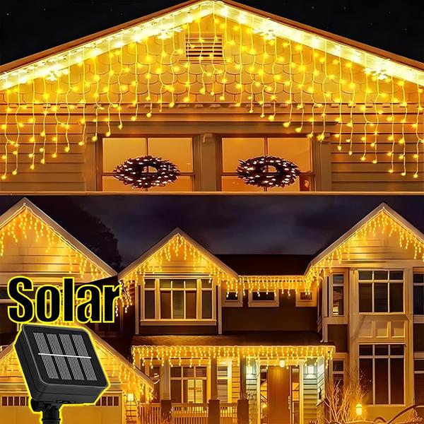 Imagem de Luzes De Corda De Sincelo Solar À Prova D'água 3,5m Led Decoração De Cortina Externa Para Pátio