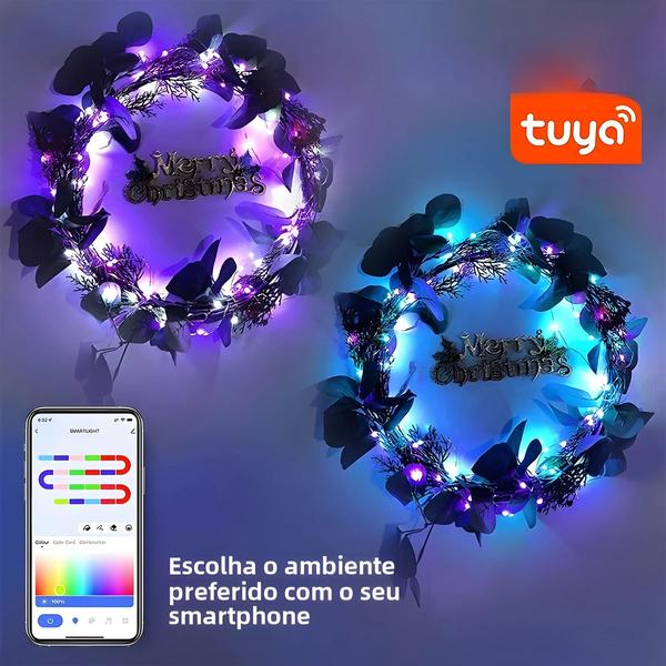 Imagem de Luzes de Corda LED RGBIC com Sincronização Musical - Compatível com Tuya, Alexa e Google Assistant