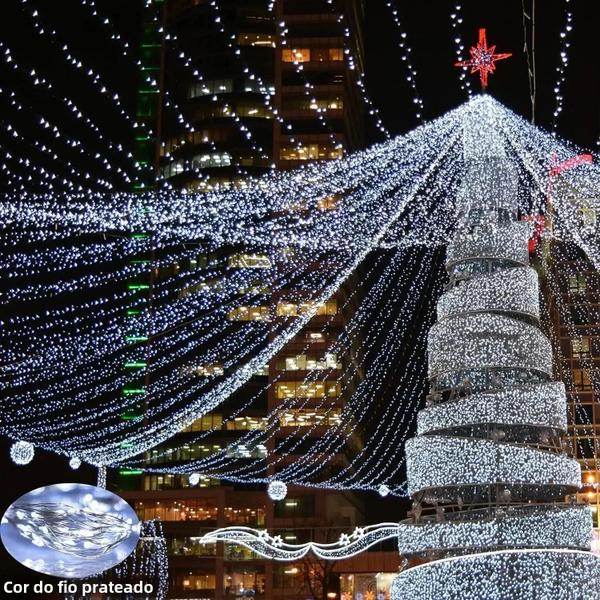 Imagem de Luzes de Corda Solar à Prova d'Água com 100/200 LEDs - Luzes de Fada para Exteriores