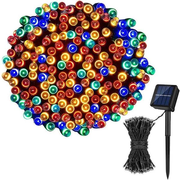 Imagem de Luzes de Corda Solar à Prova D'Água com 20/50 LEDs - Ideal para Jardim e Natal