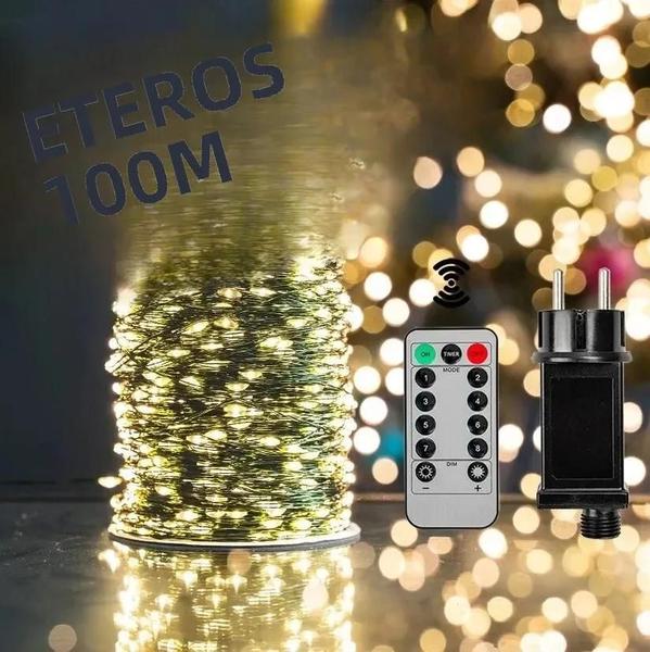 Imagem de Luzes de Cordão LED à Prova D'Água com Controle Remoto - 500/1000 LEDs - Ideal para Decoração de Natal