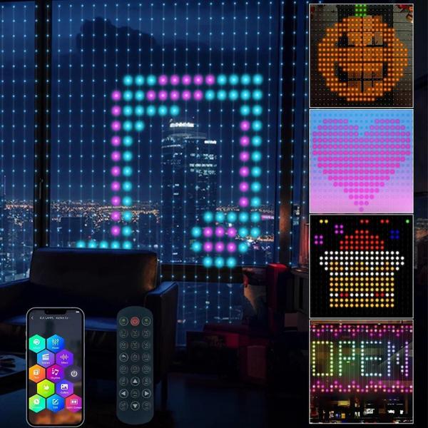 Imagem de Luzes de Cortina Inteligentes com 400 LEDs RGB - Controle via Bluetooth e App - Música e DIY