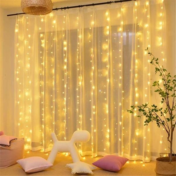 Imagem de Luzes de Cortina MAGGIFT 304 LED - 3x3m com Controle Remoto (Branco Quente)