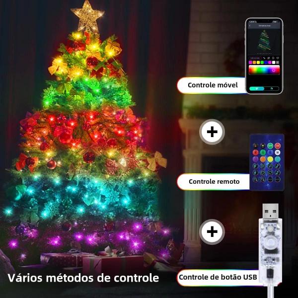 Imagem de Luzes de Fada LED RGBIC Bluetooth - 5V WS2812B Endereçável - Decoração de Festa