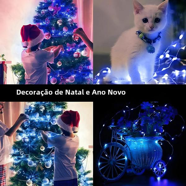 Imagem de Luzes de Fadas com Pilha - Decoração para Casa, Quarto, Jardim, Natal e Casamento