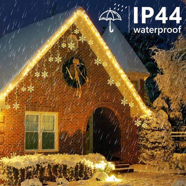 Imagem de Luzes de floco de neve de Natal Jnaurb 3,25 m 168 LED Icicle Light