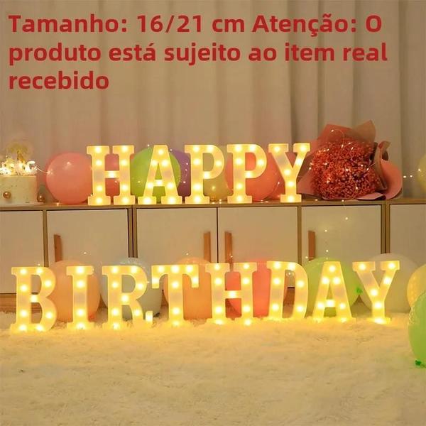 Imagem de Luzes de LED para Casamento - Letras, Números e Alfabeto - Luminária para Festa e Quarto de Bebê