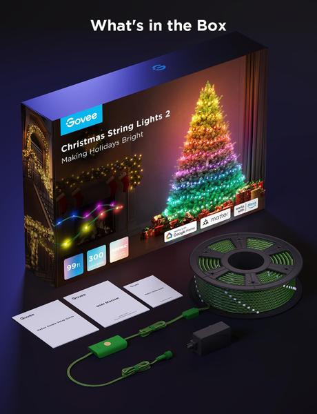 Imagem de Luzes de Natal Govee RGBWIC 99FT 300LEDs com mapeamento de formas