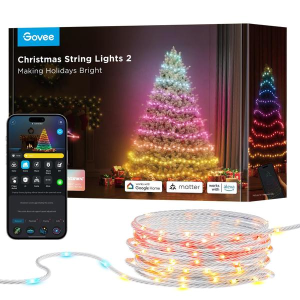 Imagem de Luzes de Natal Govee RGBWIC 99FT 300LEDs com mapeamento de formas