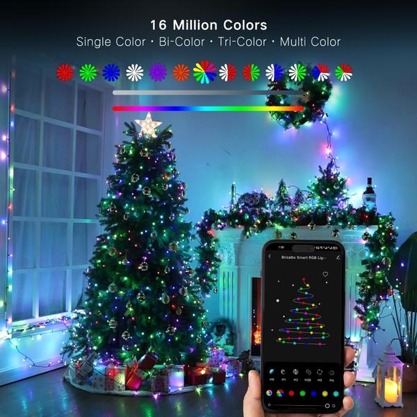 Imagem de Luzes de Natal inteligentes Brizled 261 pés 798 LED WiFi RGB