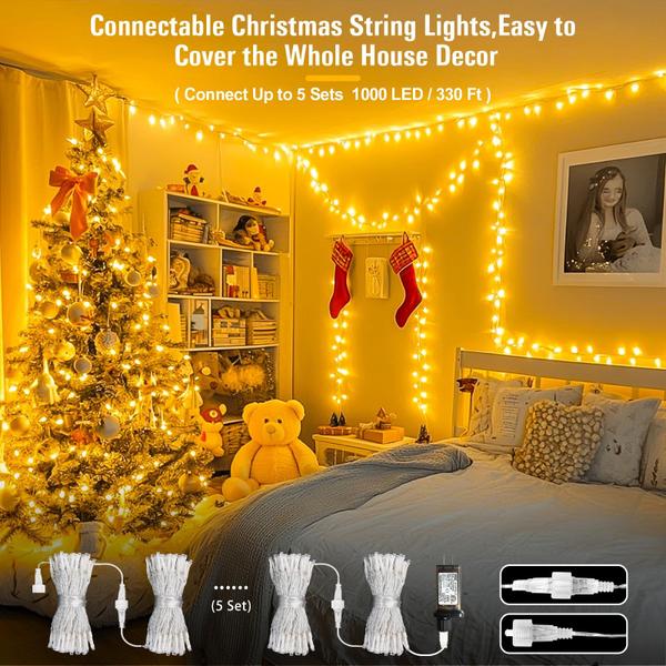 Imagem de Luzes de Natal JMEXSUSS 200 LED Warm White 20m interior/exterior