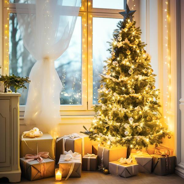 Imagem de Luzes de Natal JMEXSUSS Warm White 33m 100 LED internas/externas