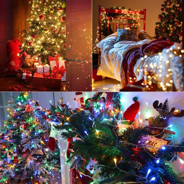 Imagem de Luzes de Natal Jnaurb 175 pés 500 LED branco quente e multicolorido