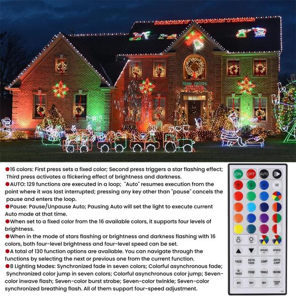 Imagem de Luzes de Natal LJLNION 30mm com mudança de cor 300 LED com controle remoto