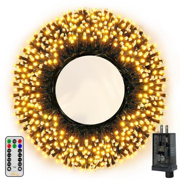 Imagem de Luzes de Natal Ollny 500LED 50m com temporizador remoto de 8 modos IP44