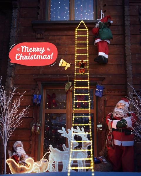 Imagem de Luzes de Natal Toodour LED de 10 pés com Climbing Santa 8 modos