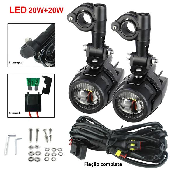 Imagem de Luzes de Neblina LED 40W Universais para Motocicleta - BMW R1200GS, F800GS, K1600