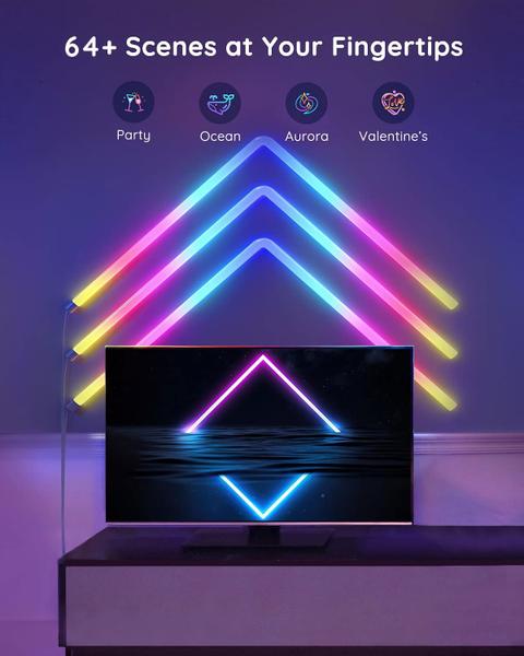 Imagem de Luzes de parede LED Govee Glide RGBIC para quarto de TV para jogos