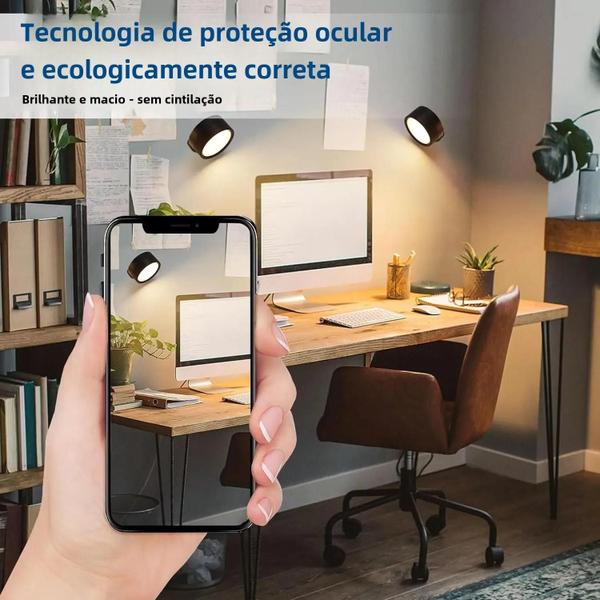 Imagem de Luzes de Parede LED Recarregáveis - USB, Ajustáveis e com Controle Remoto