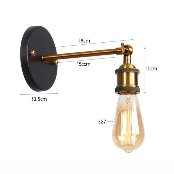 Imagem de Luzes de parede Retro Edison Wrought Iron Gold Bronze 2 unidades