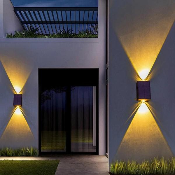 Luzes de Parede Solares LED à Prova d'Água para Jardim, Pátio, Escadas e Corredor Imagem de Luzes de Parede Solares LED à Prova d'Água para Jardim, Pátio, Escadas e Corredor