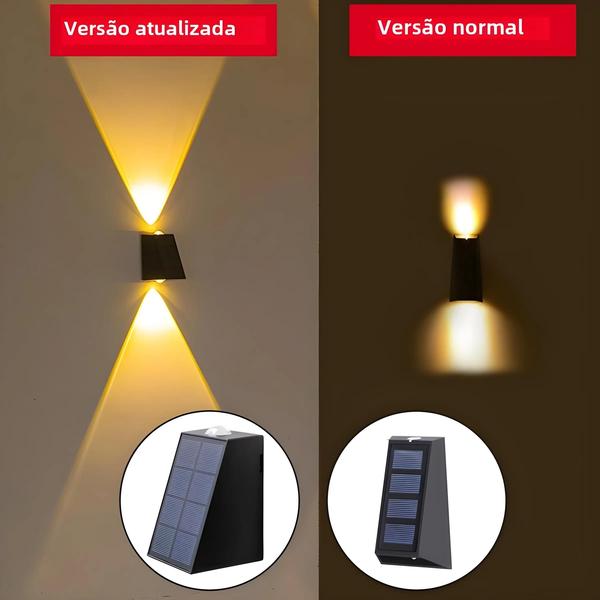 Luzes de Parede Solares LED à Prova d'Água para Jardim, Pátio, Escadas e Corredor Imagem de Luzes de Parede Solares LED à Prova d'Água para Jardim, Pátio, Escadas e Corredor