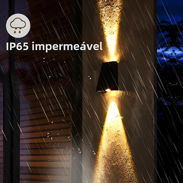 Luzes de Parede Solares LED à Prova d'Água para Jardim, Pátio, Escadas e Corredor Imagem de Luzes de Parede Solares LED à Prova d'Água para Jardim, Pátio, Escadas e Corredor