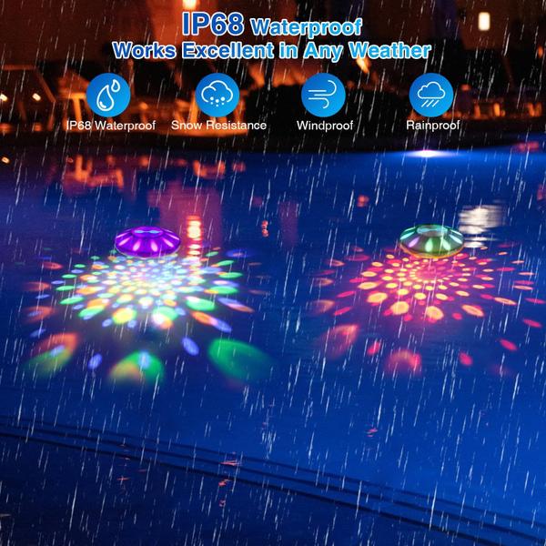 Imagem de Luzes de piscina flutuantes BOXPSII 2024 RGB Inground Pool, pacote com 6