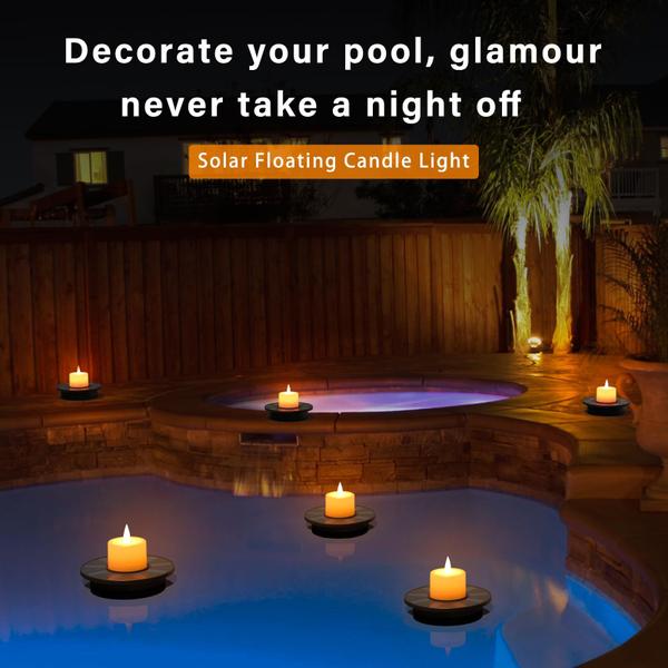 Imagem de Luzes de piscina flutuantes GGNOO Solar Candles Waterproof (3)