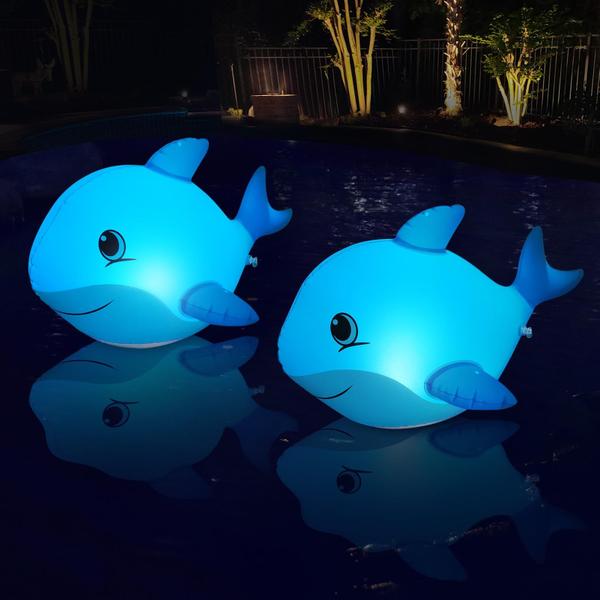 Imagem de Luzes de piscina flutuantes Goallim Solar Dolphin IP68 Waterproof