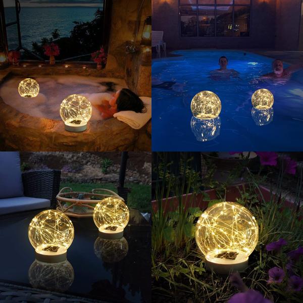 Imagem de Luzes de piscina flutuantes LENONE Solar Warm White Waterproof