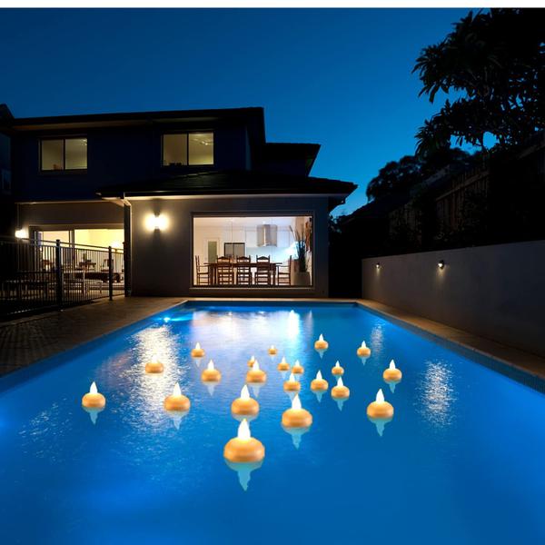 Imagem de Luzes de piscina flutuantes Lushvitae Waterproof 20 unidades de branco quente