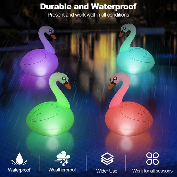 Imagem de Luzes de Piscina Flutuantes Qoolife - RGB Solar Infláveis