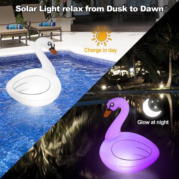 Imagem de Luzes de piscina flutuantes Qoolife Solar Powered RGB inflável