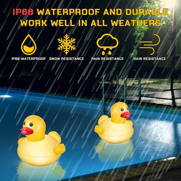 Imagem de Luzes de piscina flutuantes Silkfly Duck Unicorn Solar x2