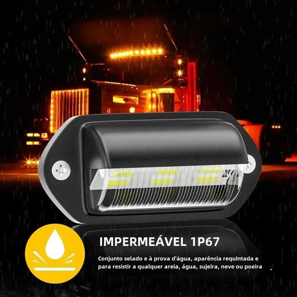 Imagem de Luzes de Placa para Caminhão, Carro, Van e Ônibus - 6 LEDs 12-24V